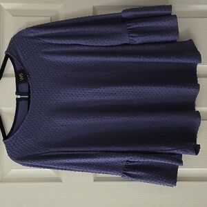 Anthropologie W5 Swiss Dot Flare Sleeve Blouse